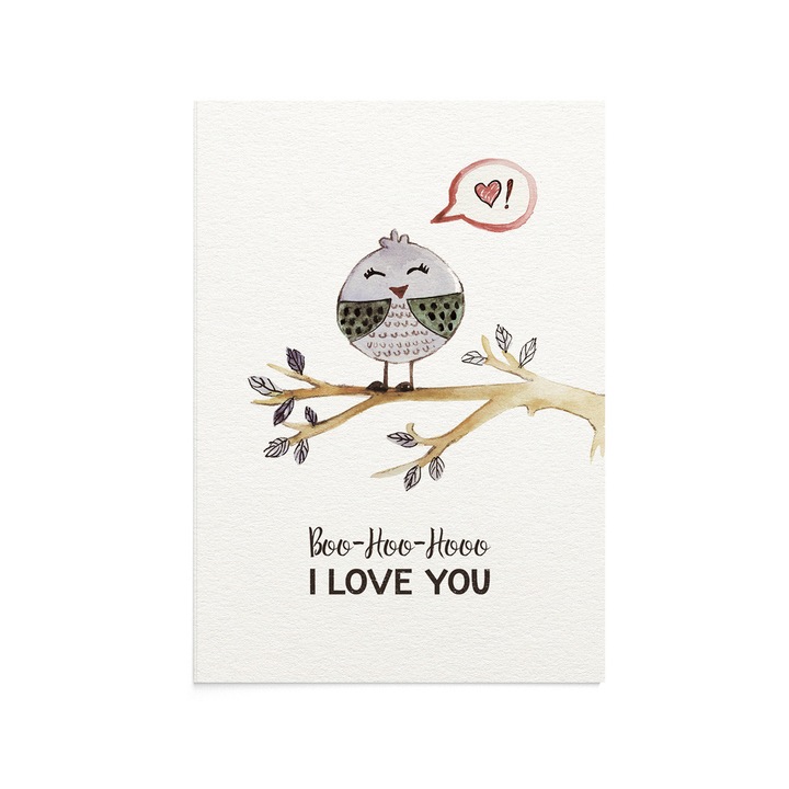 Felicitare Boo Hoo Hooo, Zizula Cards, Multicolor, 105 x 150 mm