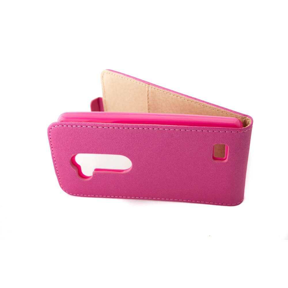 Husa LG L Fino din piele eco model pocket slim culoare roz