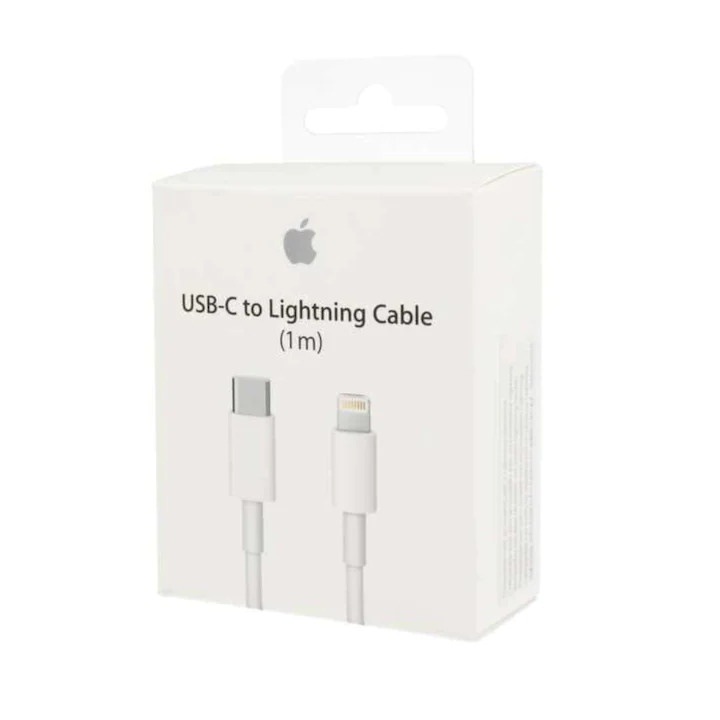 Кабел за данни и зареждане на Apple за iPhone с конектор USB-C към Lightning, дължина 1 м, включена оригинална опаковка, бял, BBL372 + HAPPY MAGNET BIBILEL
