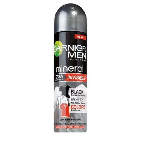 Deodorant antiperspirant 72h Garnier Men mineral Invisible Black&White Colors 150ml