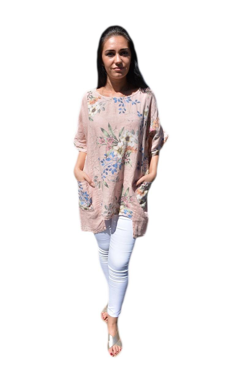 Bluza casual ,asimetrica, design de buzunare,D&J Exclusive, Plamaniu