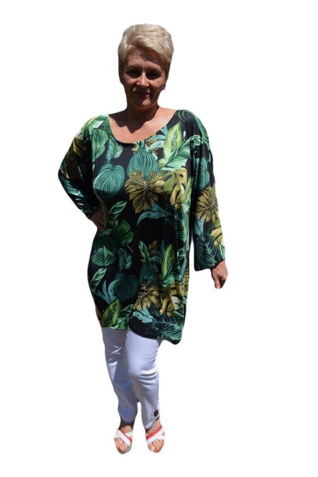 Bluza rafinata, lejera de vara, D&J Exclusive, Negru-Verde