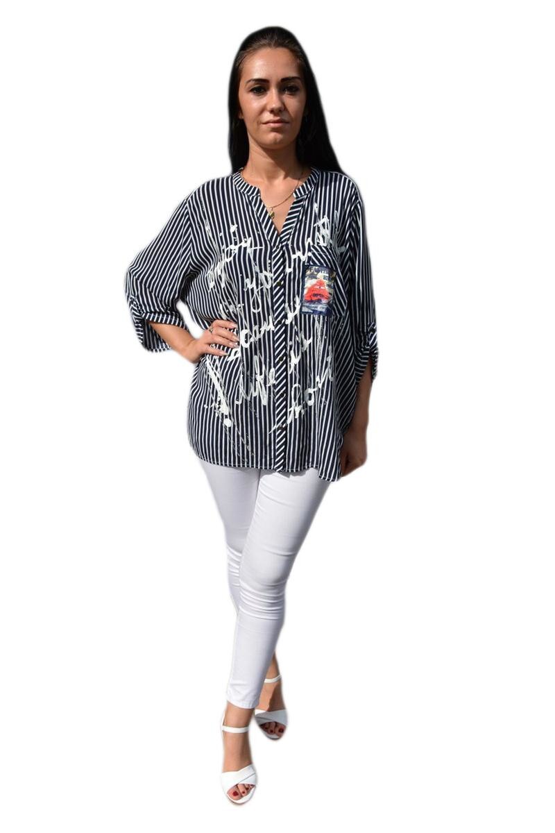 Bluza oversize, D&J Exclusive,, Bleumarin