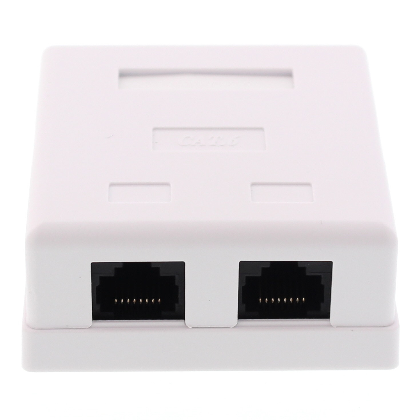 Priza dubla UTP CAT6, conector neecranat, pe tencuiala, Well