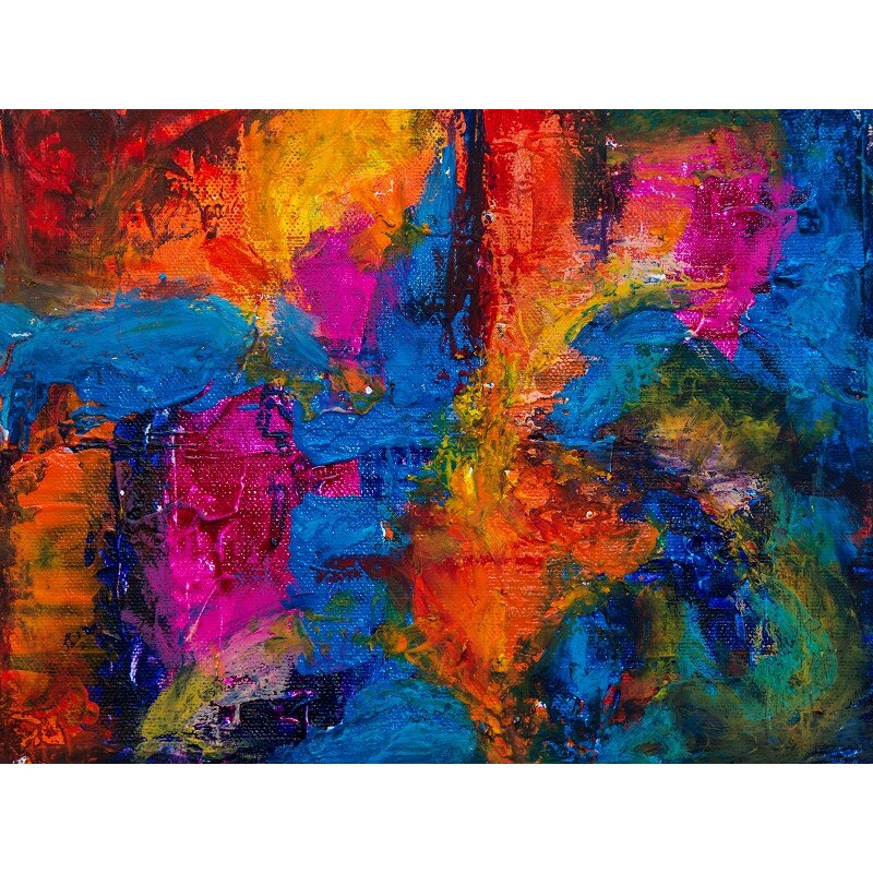 Tablou Canvas, Abstract, 80 x 60 cm, Rama lemn, Multicolor