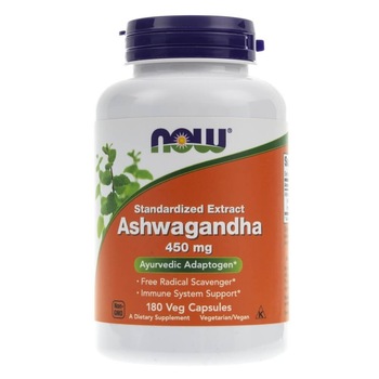 Suplimente nutritive Ashwagandha 450 mg de la Now Foods 180 de capsule Suplimente nutritive Ashwagandha 450 mg de la Now Foods 180 de capsule