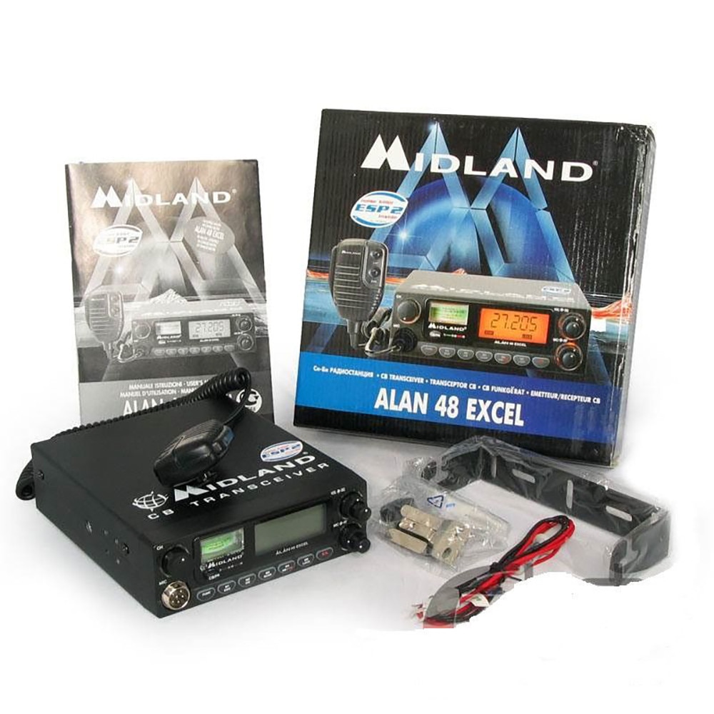 Kit Statie Radio CB Midland Alan 48 Excel + Antena PNI Super 9 Cu Cablu ...