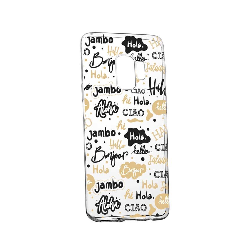 Husa Silicon, Transparent, Slim, Hello, Samsung Galaxy S9