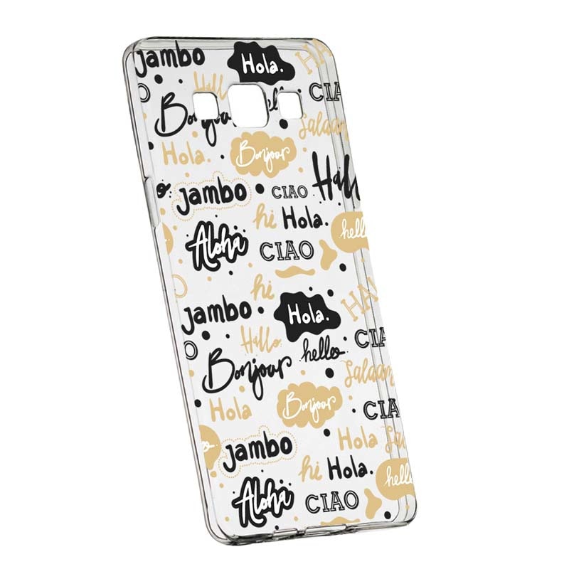 Husa Silicon, Transparent, Slim, Hello, Samsung Galaxy A3