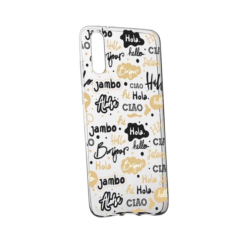 Husa Silicon, Transparent, Slim, Hello, Huawei P20 Plus