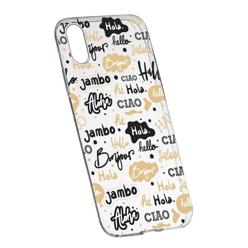 Husa Silicon, Transparent, Slim, Hello, HTC Desire 12