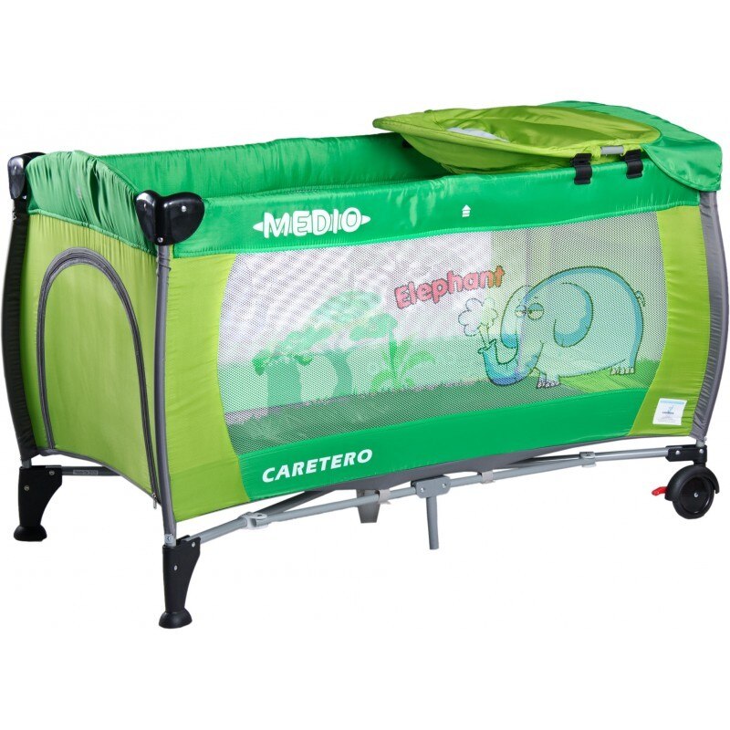 Patut pliabil cu doua nivele Caretero Medio Green
