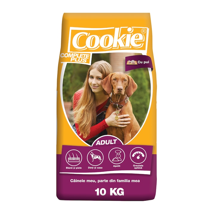 Cookie Complete plus felnőtt kutyaeledel, Csirkehús, 10 Kg