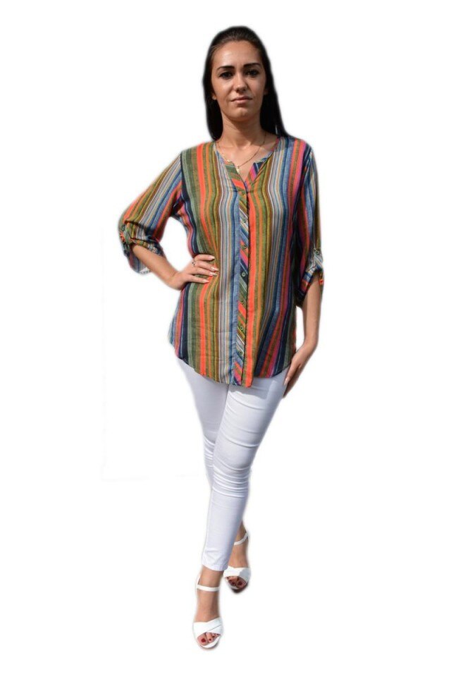 Bluza oversize cu nasturi,D&J Exclusive, Multicolor