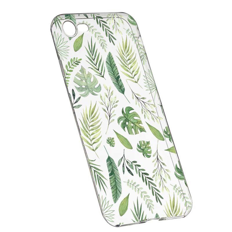 Husa Silicon, Transparent, Slim, Frunze, Apple iPhone 7 / 8