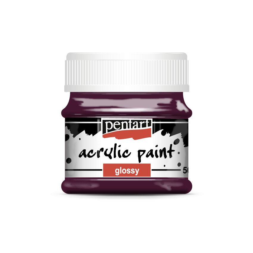 Vopsea acrilica lucioasa pe baza de apa Pentart - vinetiu, 50 ml