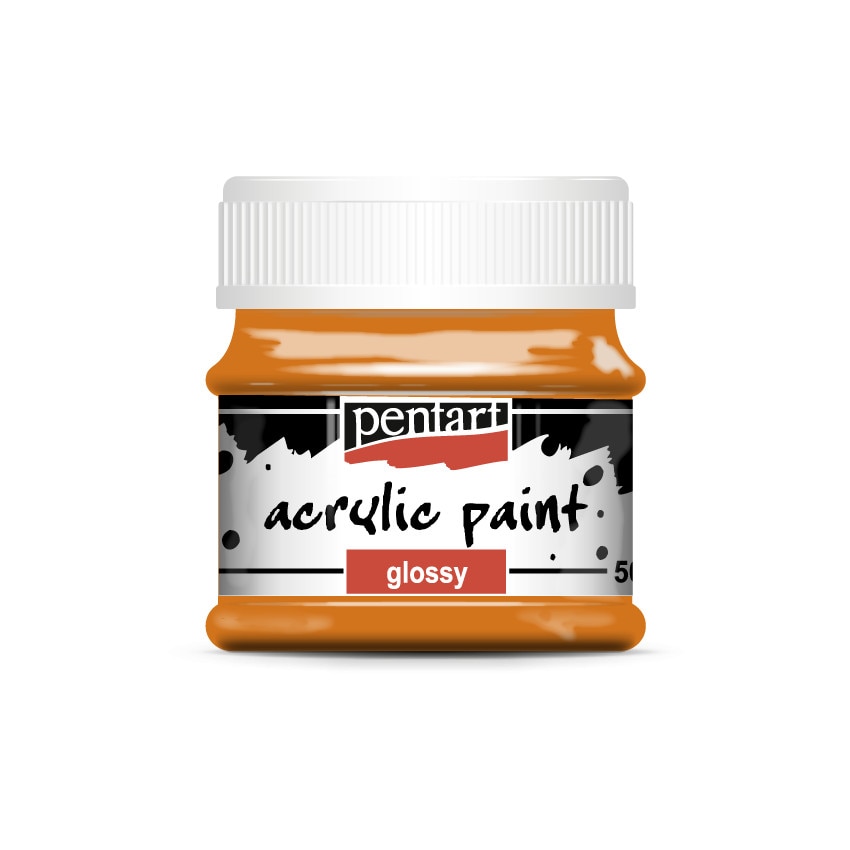 Vopsea acrilica lucioasa pe baza de apa Pentart - portocaliu, 50 ml