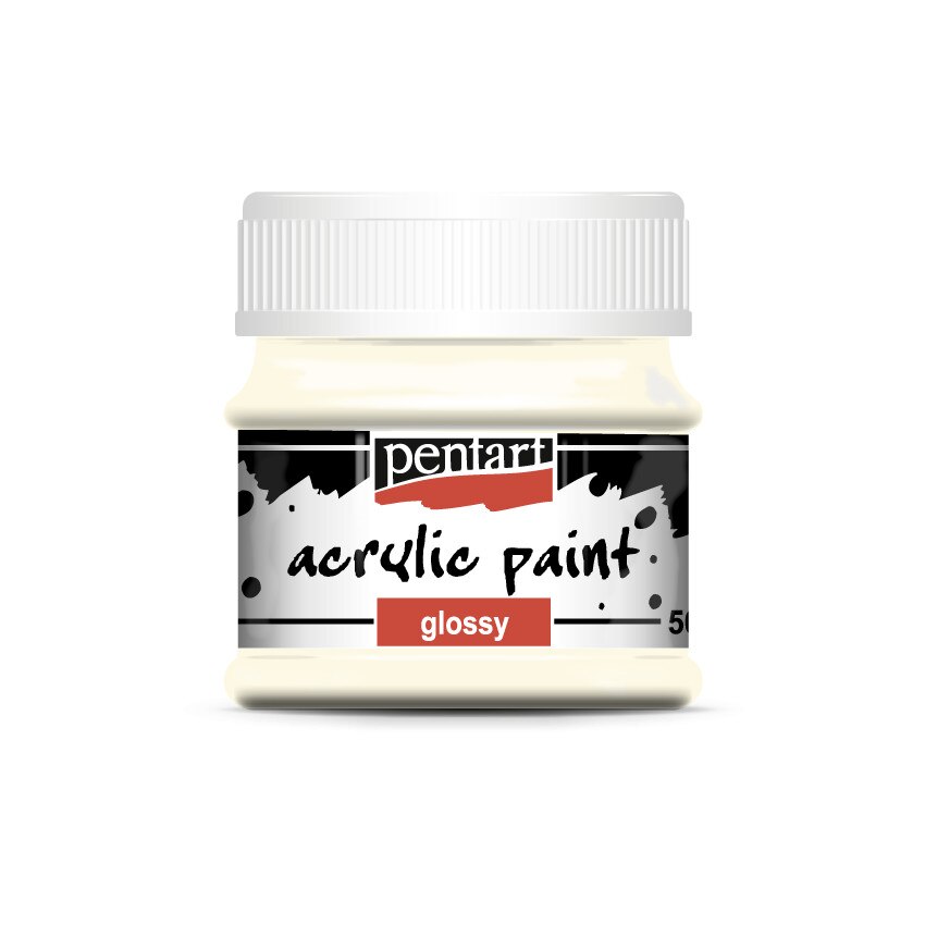 Vopsea acrilica lucioasa pe baza de apa Pentart - ivoriu, 50 ml