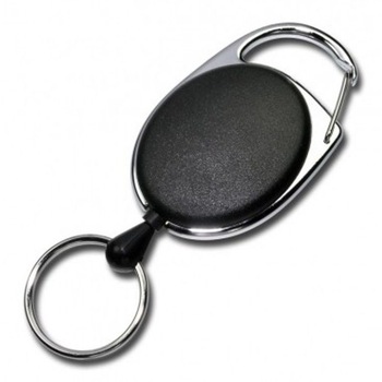 Rola ( snur ) retractabila cu inel, CardKeep, model Premier, Negru Rola ( snur ) retractabila cu inel, CardKeep, model Premier, Negru