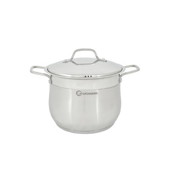 Oala Profesionala din inox cu capac, 9L, Grunberg - GR3124 Oala Profesionala din inox cu capac, 9L, Grunberg - GR3124