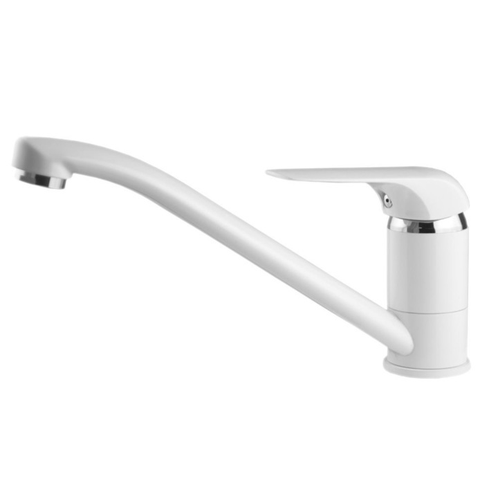 Baterie bucatarie tip pipa lunga Leicht Cleanmann, alb mat