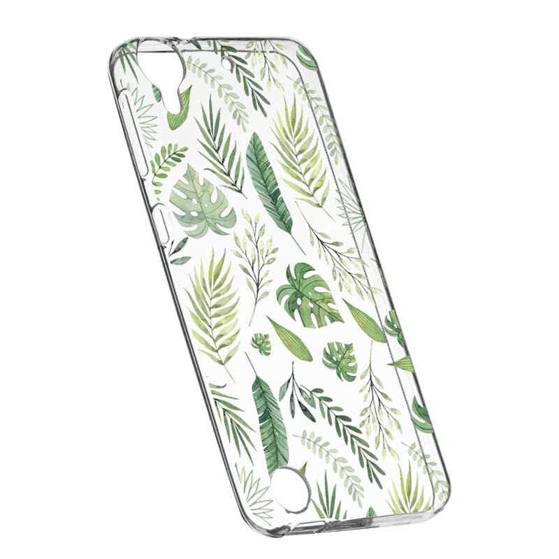 Husa Silicon, Transparent, Slim, Frunze, HTC Desire 825