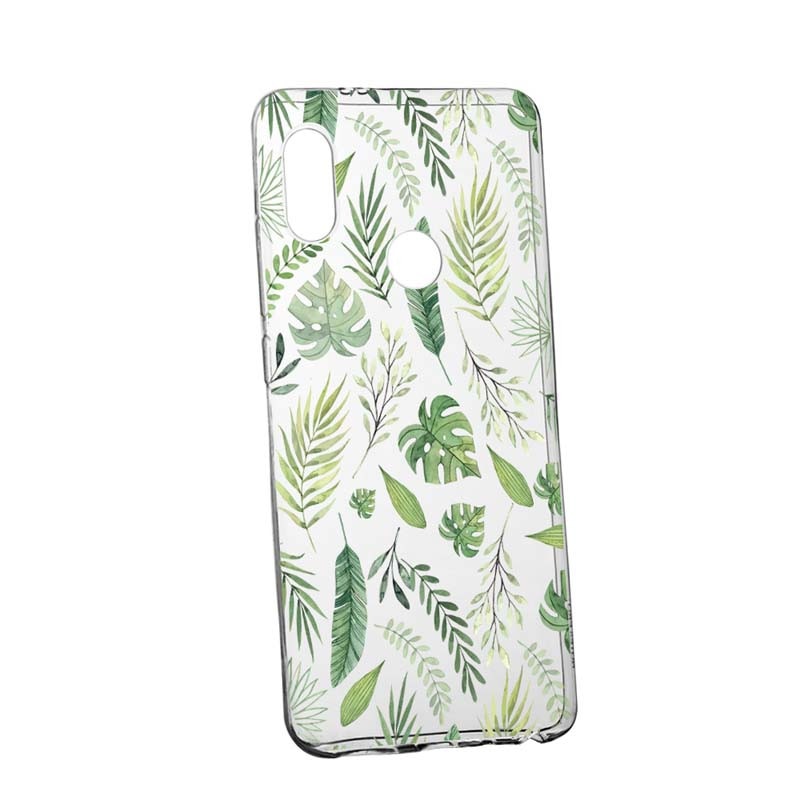Husa Silicon, Transparent, Slim, Frunze, Xiaomi Mi8