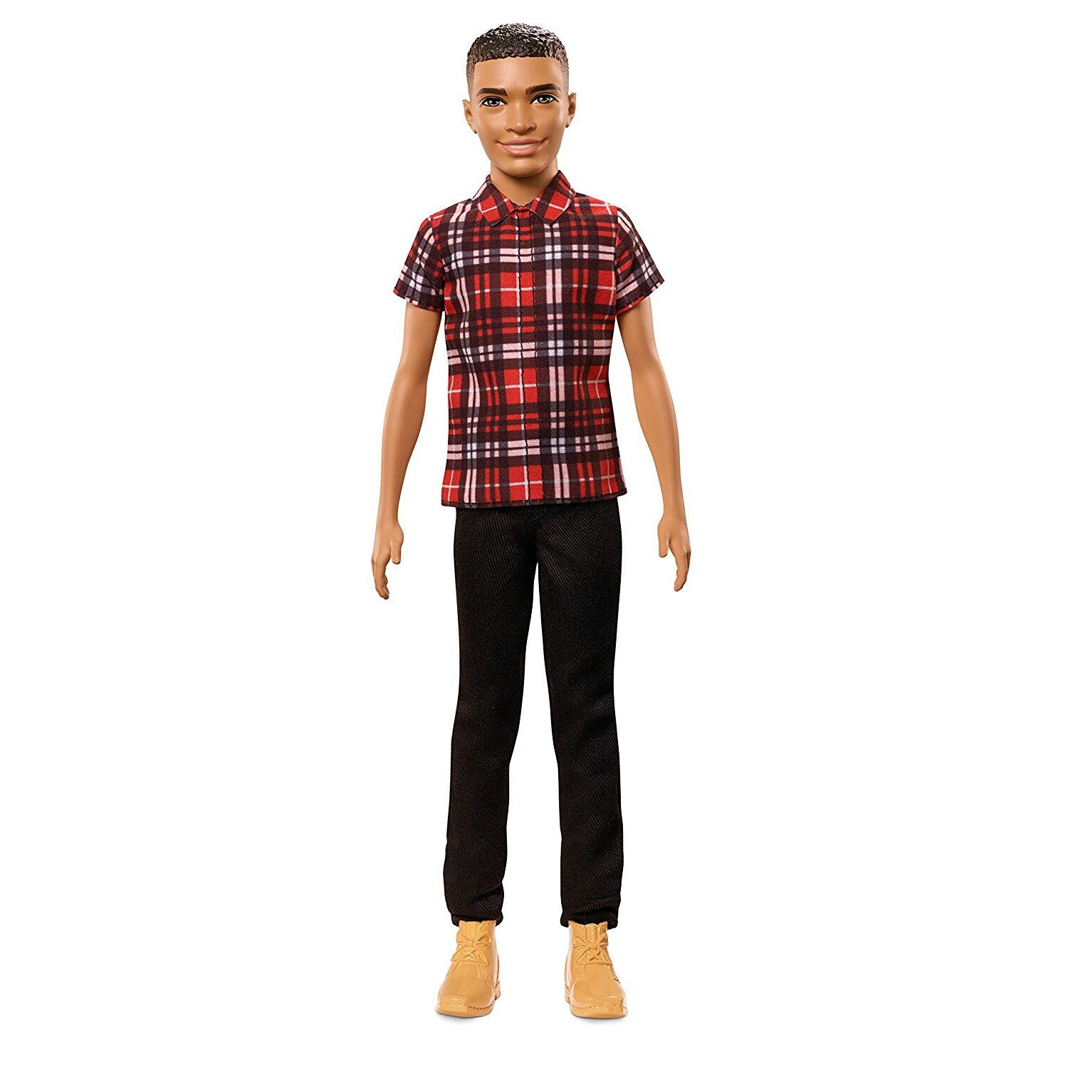 Papusa Mattel Barbie Fashionistas, Papusa Ken cu camasa in carouri, pantaloni, pantofi, 30 cm