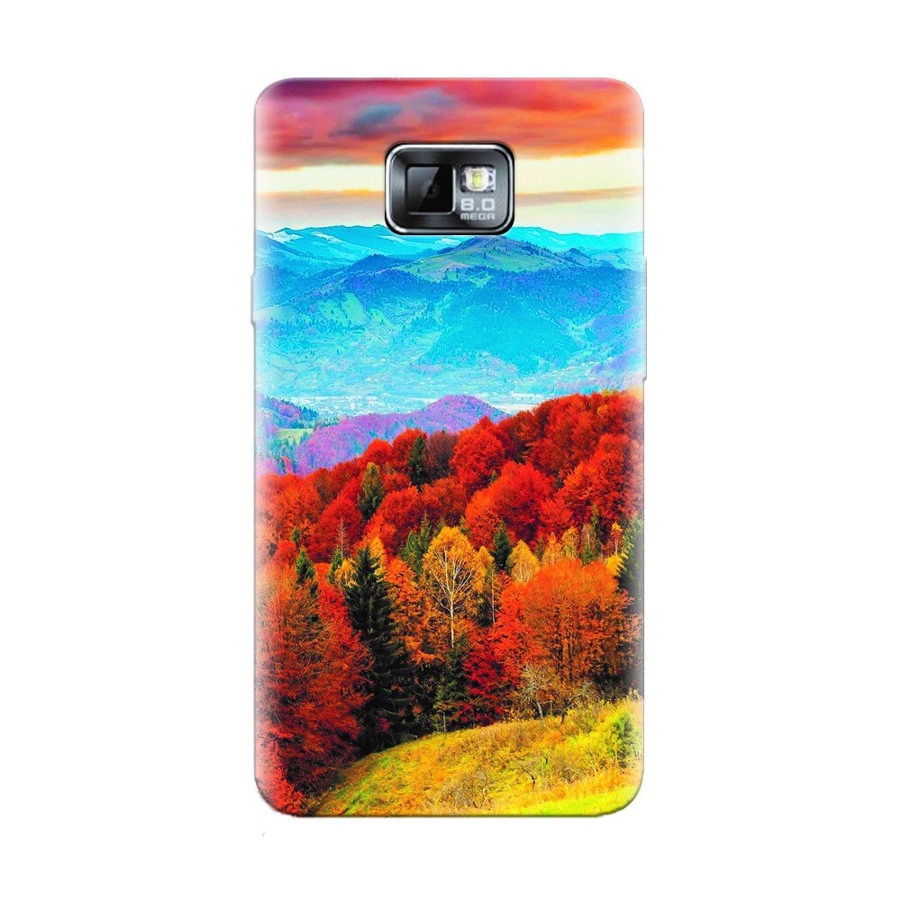Husa silicon pentru Samsung Galaxy S2, Autumn Mountain Fall Rusty Forest Colours