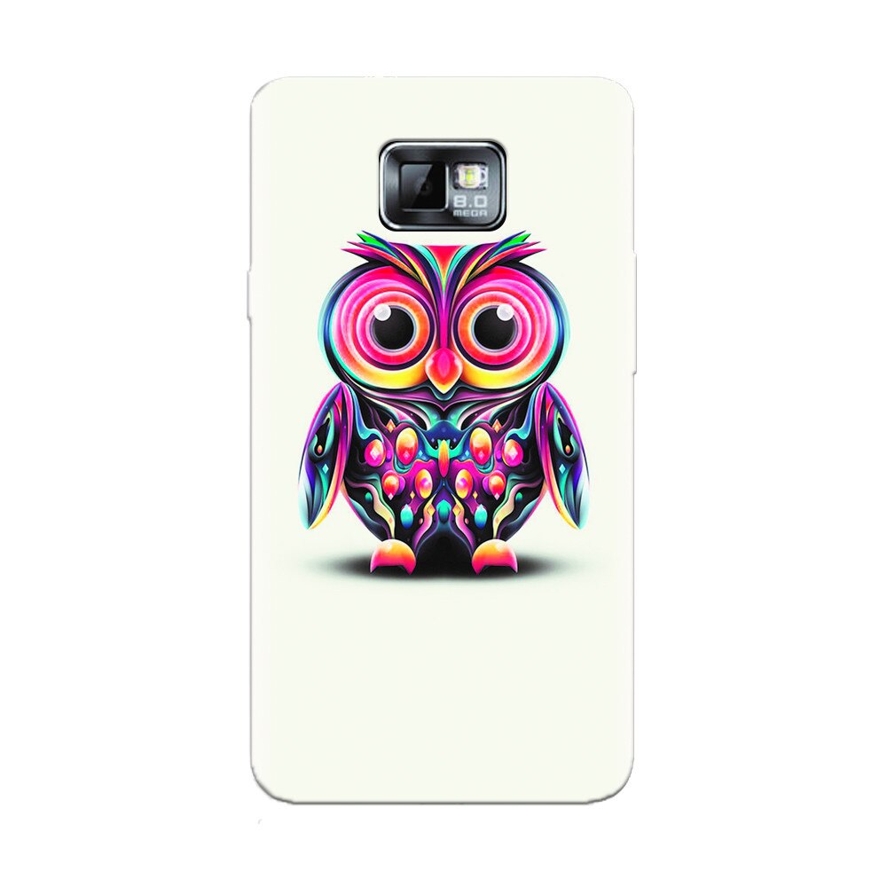 Husa silicon pentru Samsung Galaxy S2, Colorful Owl Illustration