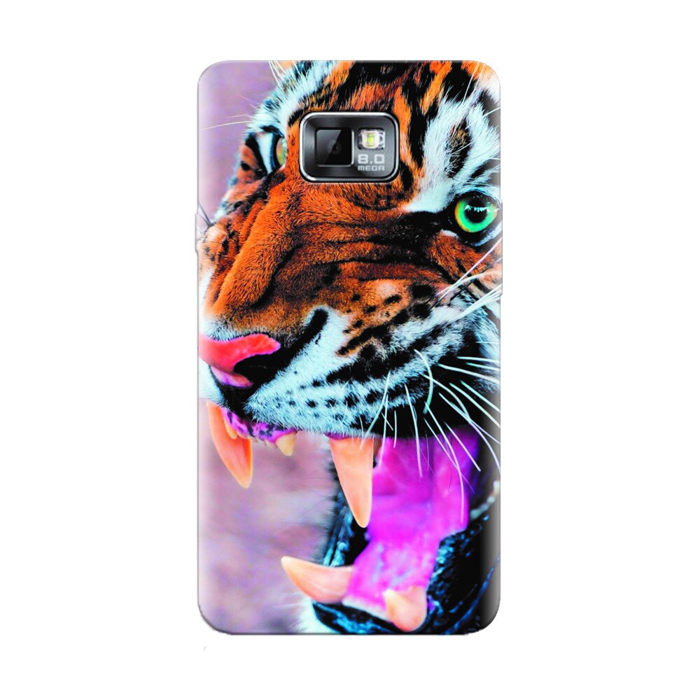Husa silicon pentru Samsung Galaxy S2, Angry Tiger Teeth Fresh