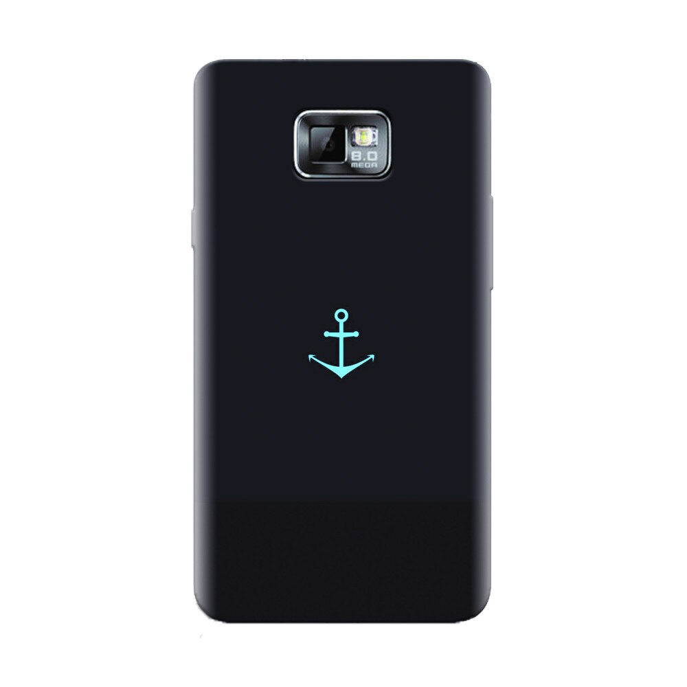 Husa silicon pentru Samsung Galaxy S2, Blue Navy Anchor Illustration Flat