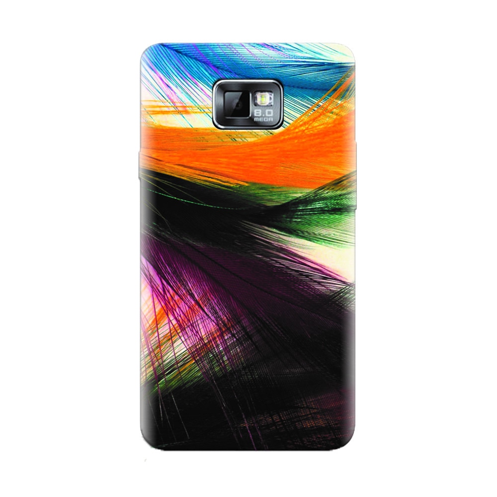 Husa silicon pentru Samsung Galaxy S2, Colorful Peacock Feathers