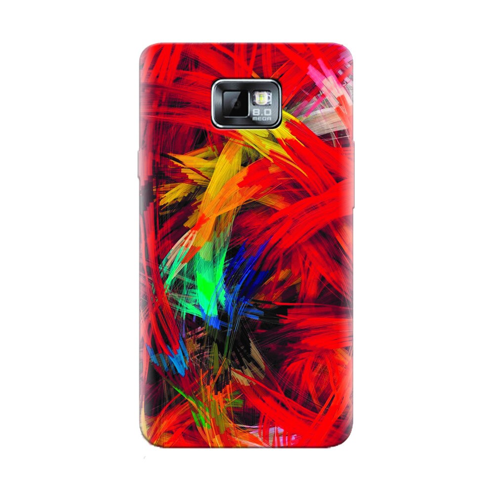 Husa silicon pentru Samsung Galaxy S2, Colorful Digital Painting Strokes