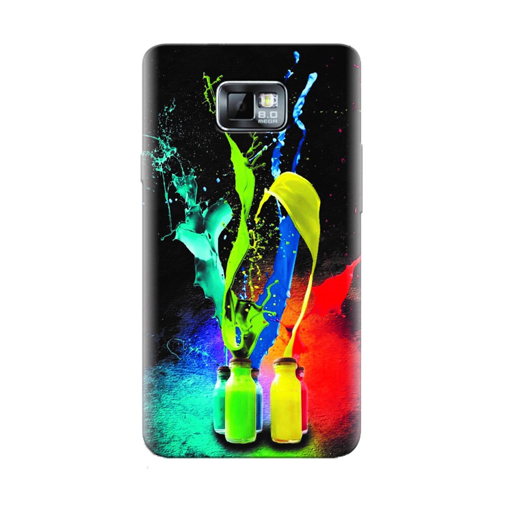 Husa silicon pentru Samsung Galaxy S2, Abstract Color Bottles Splash