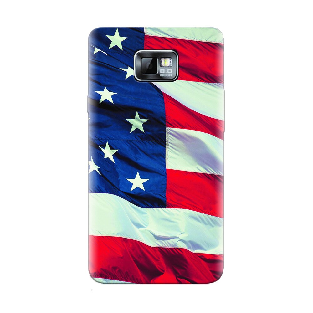 Husa silicon pentru Samsung Galaxy S2, American Flag Illustration