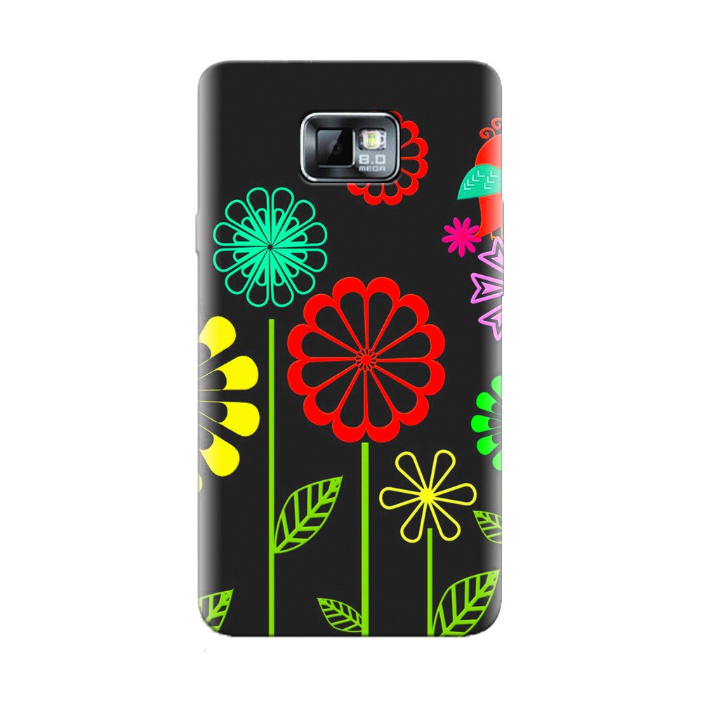 Husa silicon pentru Samsung Galaxy S2, Colorful Spring Birds Flowers Vectors