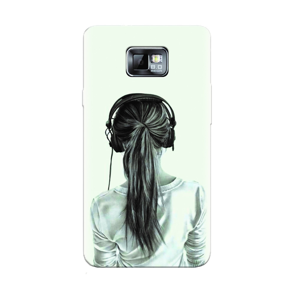 Husa silicon pentru Samsung Galaxy S2, Girl With Headphone