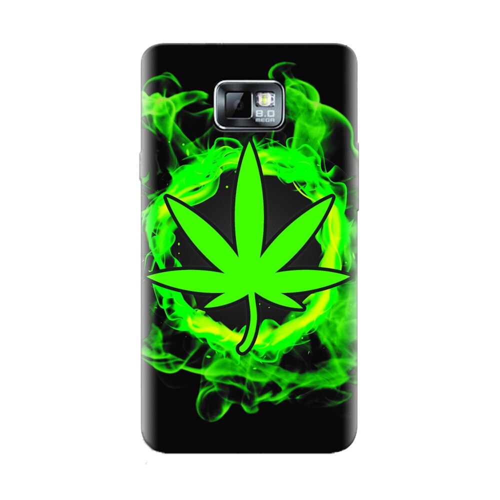 Husa silicon pentru Samsung Galaxy S2, GreenFlames