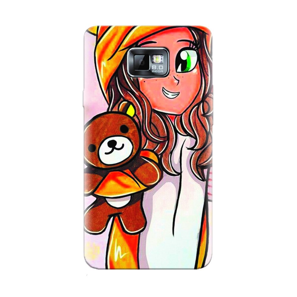 Husa silicon pentru Samsung Galaxy S2, Girl With Little Bear
