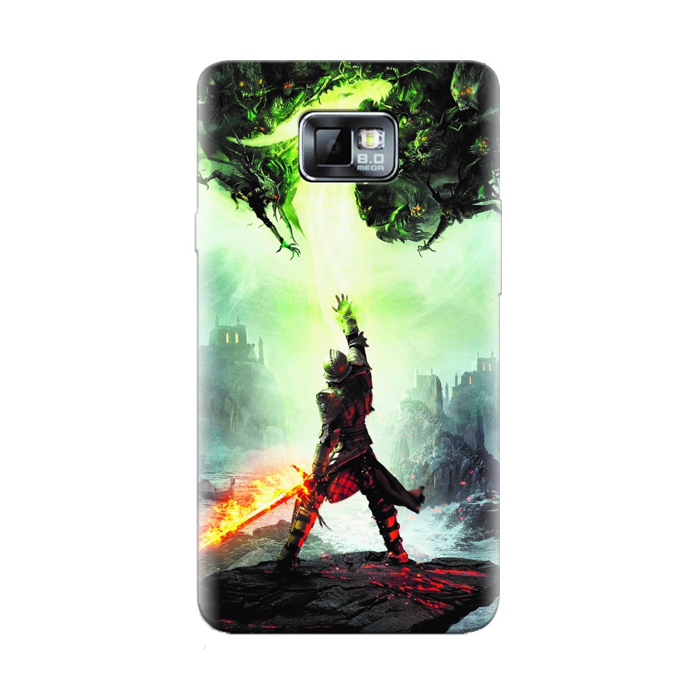 Husa silicon pentru Samsung Galaxy S2, Green Dragon