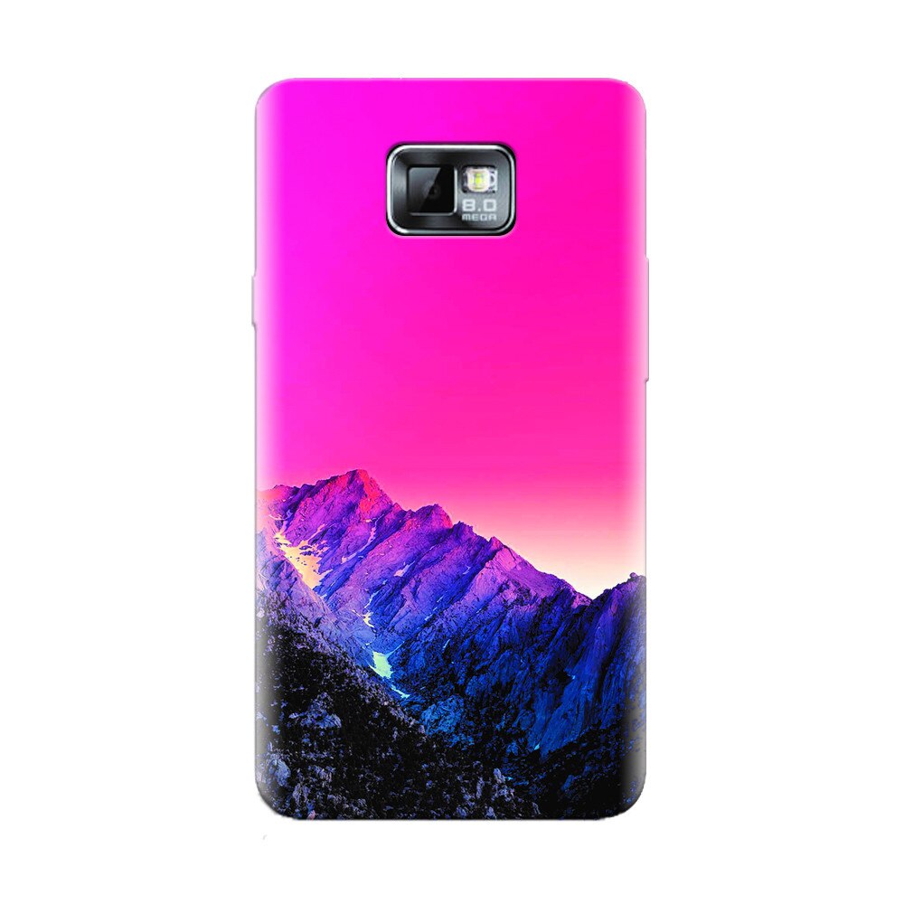 Husa silicon pentru Samsung Galaxy S2, Mountain Peak Pink Gradient Effect