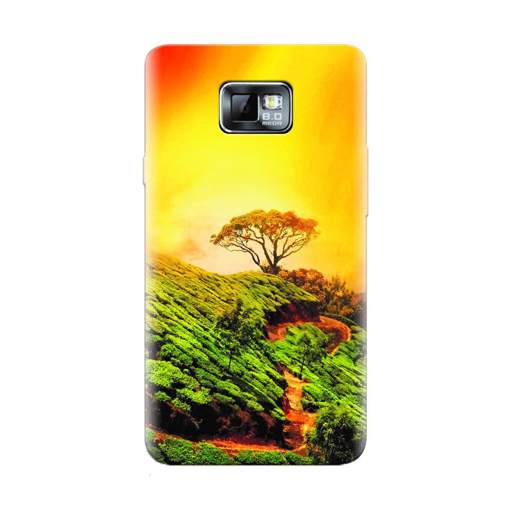 Husa silicon pentru Samsung Galaxy S2, Hill Top Tree Golden Light