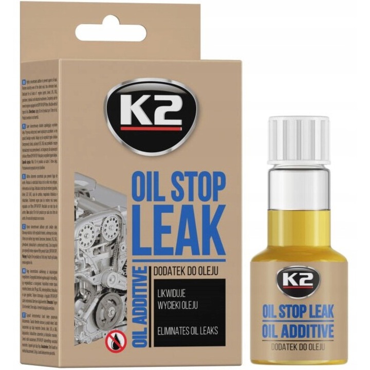 Aditiv pentru stoparea scurgerilor de ulei STOP LEAK OIL 50ml K2