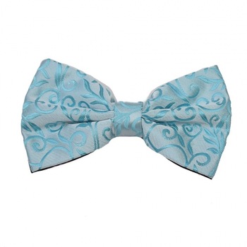 Papion clasic, Onore, microfibra, bleu, imprimeu floral Papion clasic, Onore, microfibra, bleu, imprimeu floral