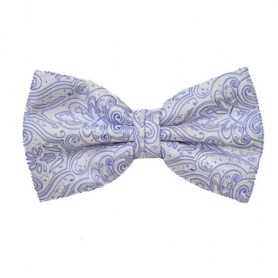 Papion clasic, Onore, microfibra, argintiu, imprimeu floral lila