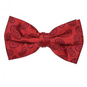 Papion rosu clasic, Onore, imprimeu paisley negru Papion rosu clasic, Onore, imprimeu paisley negru