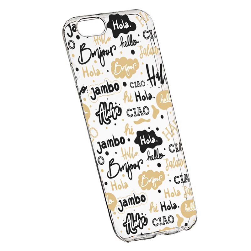 Husa Silicon, Transparent, Slim, Hello, Apple iPhone 7 Plus / 8 Plus