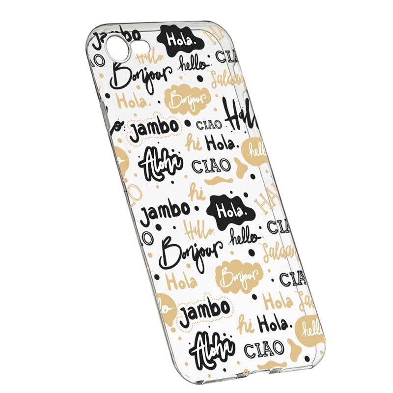 Husa Silicon, Transparent, Slim, Hello, Apple iPhone 7 / 8