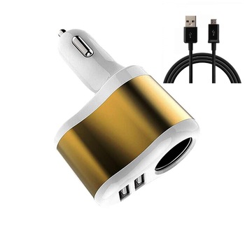 Incarcator/priza auto, dual, 2xUSB, priza auto, auriu + cablu de date / incarcare micro USB (BBL040) negru, BBL386 Incarcator/priza auto, dual, 2xUSB, priza auto, auriu + cablu de date / incarcare micro USB (BBL040) negru, BBL386